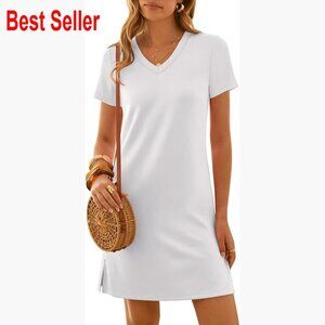 V-Neck Short Sleeve Casual Summer Dress